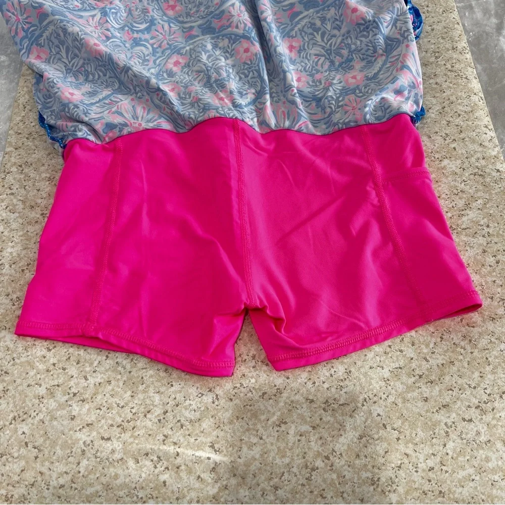 Lilly Pulitzer Luxletic Aila Skort Skirt Blue/Pink Floral Sz XXS Built-In Shorts - Picture 6 of 10